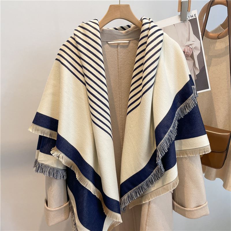 Checkerboard Winter Heavyweight Jacquard Shawl